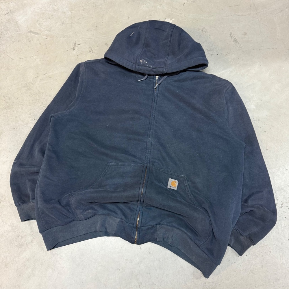 Vintage y2k Navy Fur Lined‎ Carhartt Zip Up Hoodie
